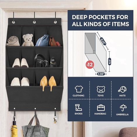 "1 Stück,Hängender Schuhbeutel,Lösung für Kleinkram,Für Schuhe/Wohnaccessoires usw,Schwarz" (1/4)