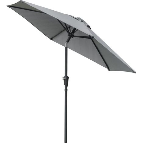 OMBRELLONE DA GIARDINO INCLINABILE 2.3X2M CON APERTURA A MANOVELLA E 6 STECCHE. GRIGIO (1/5)