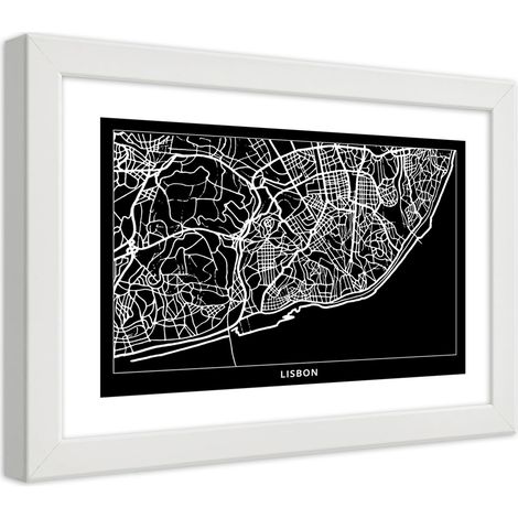 Quadro con cornice, Piano regolatore di Lisbona - 100x70 (1/5)