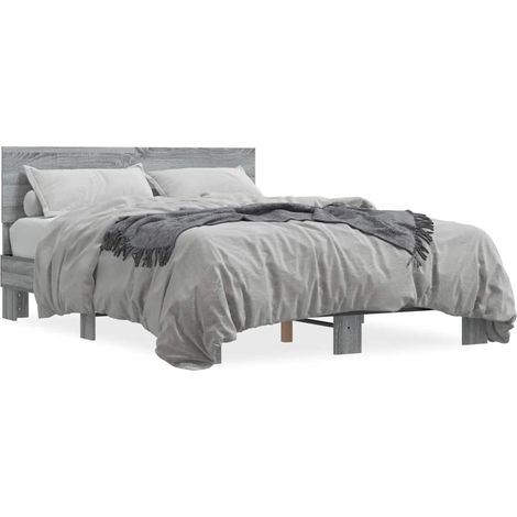 Maison Exclusive - Bettgestell Grau Sonoma 120x200 cm Holzwerksto (1/5)