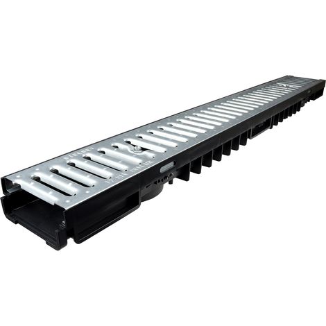 Wovar – Caniveau de voirie galvanisé 1000 x 130 x 55 mm – Drainage efficace pour balcons et terrasses – Résistant à l'acidité de l'eau de pluie (1/5)