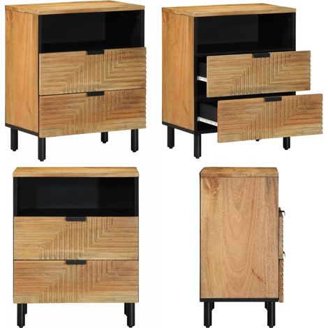 vidaXL Table de chevet marron 50x33x60 cm bois de manguier massif (1/5)
