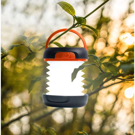 Lanterne Torche Solaire USB Nomade et Batterie Externe - Lampe Camping Rechargeable - 3 Types d'Éclairage - SolarLight Multi Orange (1/5)