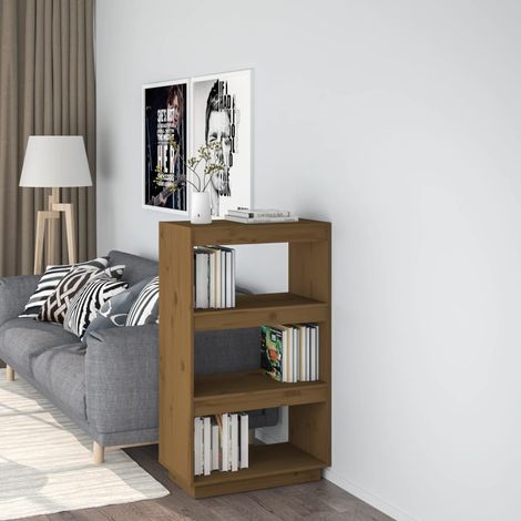 Bibliothèque, Étagère de Rangement, Cloison, Meuble pour Dossier Marron miel 60x35x103cm Bois de pin solide AXZ99140 (1/5)