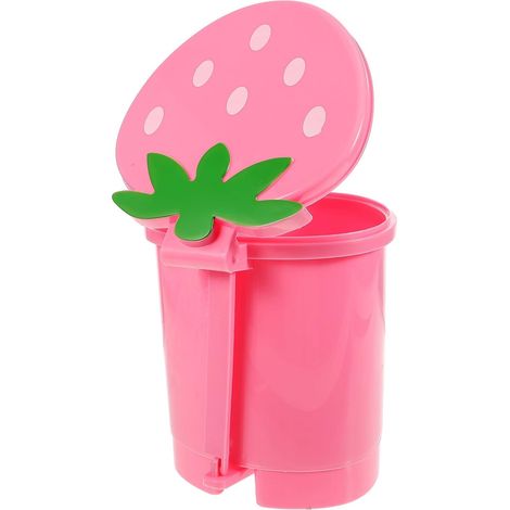 Kleiner Abfalleimer aus Kunststoff in Rosa mit Cartoon Form