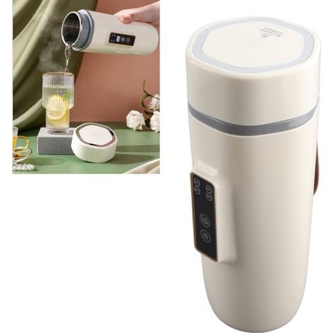 Tragbarer elektrischer Wasserkocher, multifunktional, intelligent, digitales Display, einstellbare Temperatur, Reisewasserkocher, europäischer Standard 220 V, aprikosenweiß. (1/5)