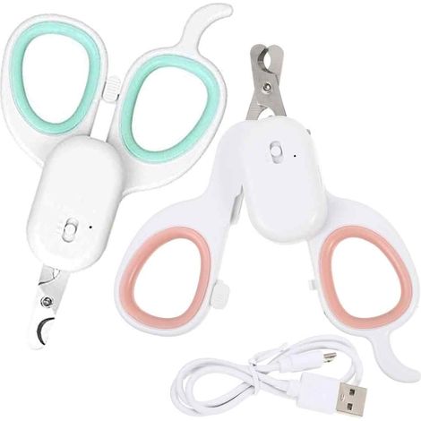 Cortauñas Para Mascotas - Cortauñas Con Luz LED Para Gatos Y Perros Pequeños - Acero Inoxidable 420 - Mango Antideslizante - Incluye Lima Integrada - 2 Unidades (1/5)
