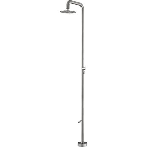 IMEX Ducha en Acero 316 para Piscina con Difusor Orientable y Grifo Monomando Color Acero Modelo MICHIGAN