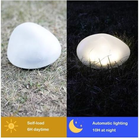 Lampes solaires d'extérieur étanches en galets décoratifs, étanchéité IP65, pour jardin, terrasse, cour, chemin (mini galet, 3 pièce)Lumière Chaude