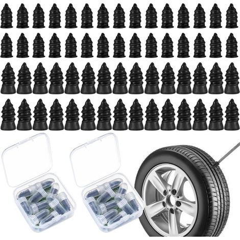 60 clavos de goma para neumáticos, clavos para reparación de neumáticos para kit de reparación de neumáticos de coche, kit de reparación de neumáticos para coches y motocicletas (30S+30L) -Crezuo