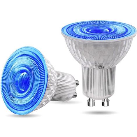 Ampoule LED GU10 Bleu-KAL-Gu10 Bleu Led 5W,Remplacement Halogène 50W,Angle 38°,Lot De 2 (1/5)