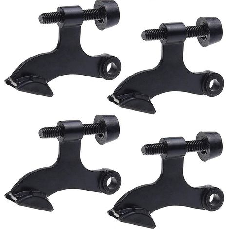 4 butées de porte noires pour charnières - Avec capuchons de protection - Installation facile - Protège les murs et les portes - Robustes et réglables (1/5)