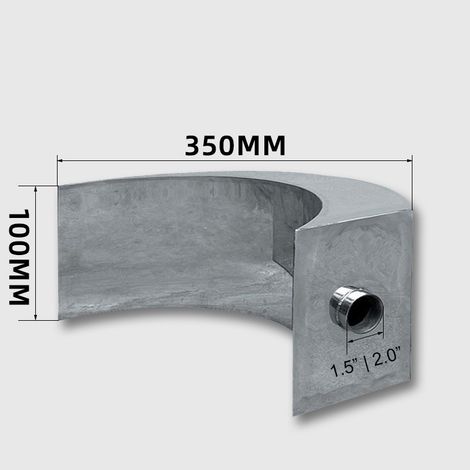 Fontaine cascade pour piscine en acier inoxydable 350 x 100 mm – étanche au chlore – tuyau d'arrivée d'eau non inclus