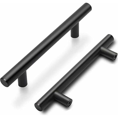 Paquete de 15 tiradores negros para armarios de cocina ZVD - LS201BK96 Tiradores negros para puertas de cocina con acabado mate en acero inoxidable, distancia entre centros de 96 mm. (1/4)