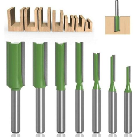 7 fraises droites de 6 mm, fraises droites, ensemble de griffes droites carburateur, fraises en bois, outils de travail du bois (1/5)
