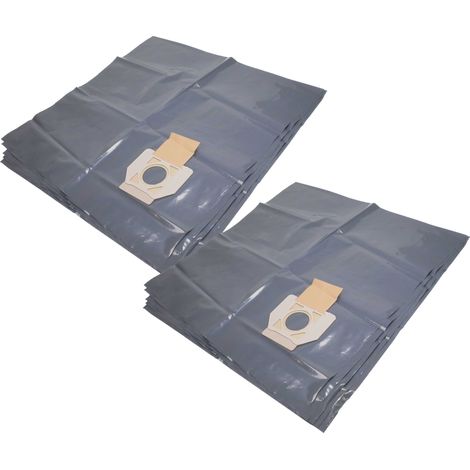vhbw 10x bolsa compatible con Nilfisk VL200 aspiradora - 33,5 cm x 19,6 cm gris