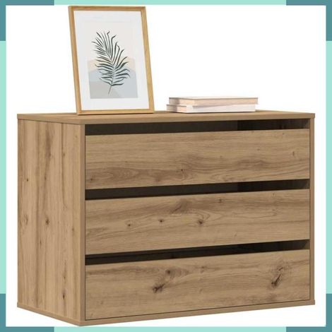 852860 Commode d'angle chêne artisanal 80x41x58 cm bois d'ingénierie (1/5)