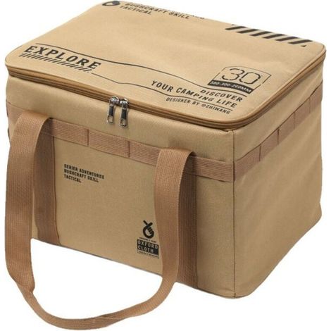 Boîte pliable 30L pour pique-niques et camping, rangement pour vaisselle d'extérieur, kaki
