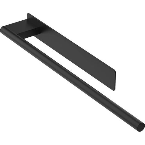 Porte Serviette Salle de Bain sans Perçage, Porte-Serviettes Mural en INOX, 39 CM, Noir (1/5)