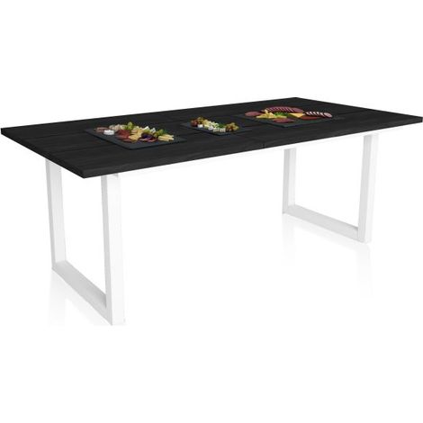 Mesa de comedor Altea 200 Negro Blanco 90cm (ancho) x 75cm (alto) (1/5)