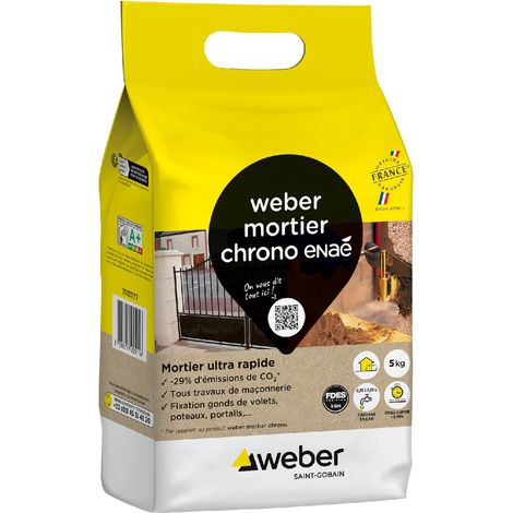 Weber Saint-Gobain Mortier de maçonnerie ultra-rapide, 5kg, Weber mortier chrono
