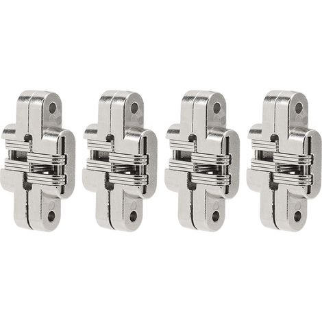 charnière-Paquet de 4 charnières cachées croisées en zinc, invisible pour boîte à bijoux avec ouverture à 180° (1/5)