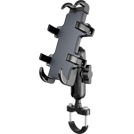 Soporte para teléfono de motocicleta, rotación de 360°, bloqueo automático, liberación rápida, compatible con teléfonos de 4,7 a 6,5 pulgadas. (1/5)