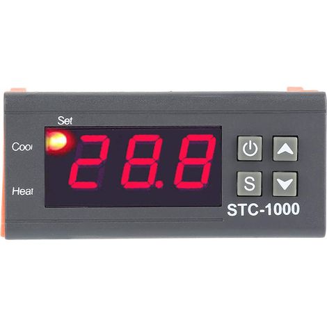 Zweistufiger digitaler Temperaturregler STC1000 mit °C-Anzeige und Heiz-/Kühlrelais