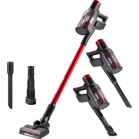 Aspirateur 2en1 PC-BS3136A Rouge - Aspirateur à main et balai sans fil, batterie lithium-ion 22,2V, 250W, autonomie 35 min, écran LED, filtration sans sac, brosse rotative avec LED (1/5)