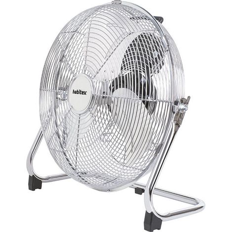 Ventilateur sur pied 60W – 3 vitesses – Débit d&aposair 77,72 m3/min – Tête inclinable – Base antidérapante – Habitex - (1/3)
