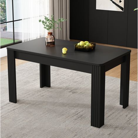 Mesa de comedor, diseño moderno, tablero negro, estructura estable, tablero de partículas, negro (1/5)