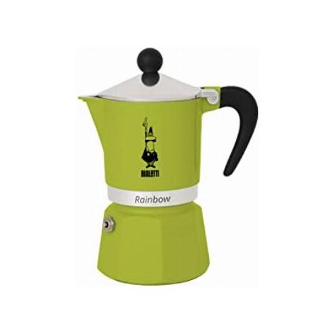 Bialetti Rainbow Macchina per caffè espresso italiano, 1 tazza, alluminio, verde (1/4)