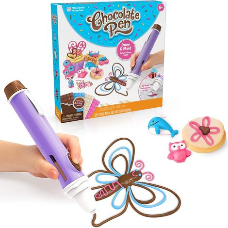 Stylo imprimante 3D et 4 barres de chocolat bonbon, kit créatif pâtisserie enfant, dessinez au chocolat et créez vos propres desserts DIY (1/5)
