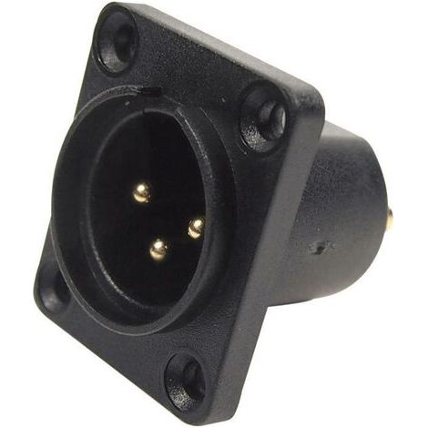 XLR embase mâle, contacts droits Cliff CP30060 Nombre de pôles: 3 noir 1 pc(s) (1/3)