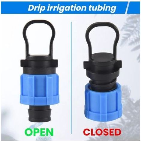 Lot de 12 bouchons d'extrémité d'irrigation goutte à goutte 1/2 - Raccord universel - Compatible avec les bandes goutte-à-goutte de 16 à 17 mm (1/4)
