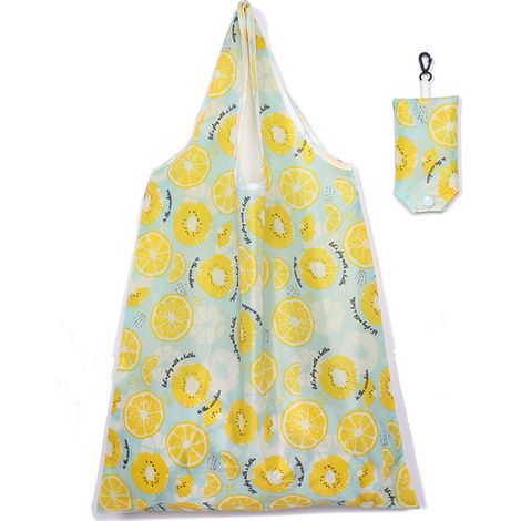 Sac à provisions imprimé pliable en polyester décontracté grande capacité sac d'épicerie fournitures ménagères