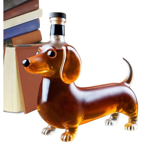 Bouteilles Vides À Whisky Carafe Statue Animalière Distributeur De Vin Bouteille En Verre À Whisky Rigolote En Forme De Teckel Pour Anniversaire Noël age Bar Salle À Manger Restaurant Papa (1/5)