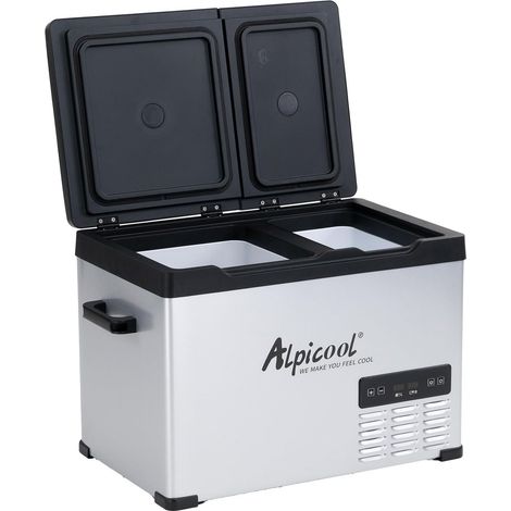 CHS45 32L Electric Compact Cooler, 12/24V Portable Car Refrigerator Freezer and Fridge for Home, Dorm, Camping, Double Temperature Control (1/5)
