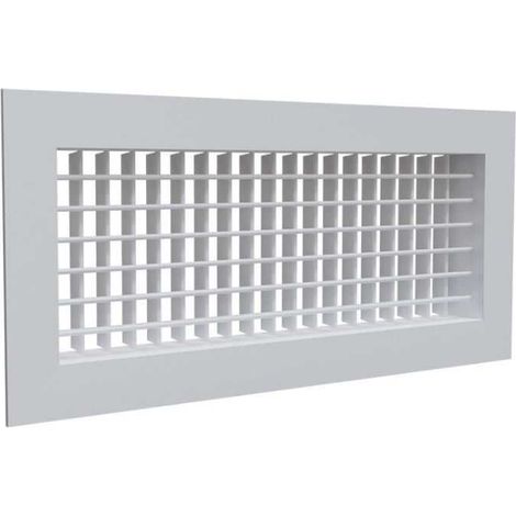 Grille de soufflage double déflexion - 400 x 150 mm - Aluminium blanc mat - GDC400X150 - Baillindustrie
