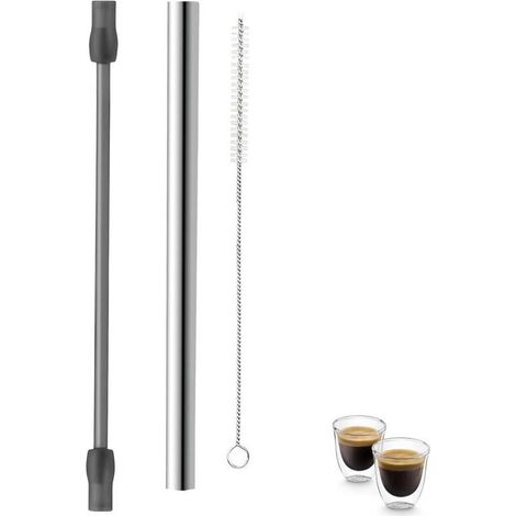 Tuyau à lait compatible avec la pièce de rechange Siemens, tuyau à lait, tuyau à lait en acier inoxydable et brosse de nettoyage, compatible avec Siemens, machine à café automatique (gris foncé) (1/4)