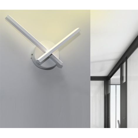 Lampada Parete Led Interno 10w Luce Naturale Applique Incrocio Moderno Bianco