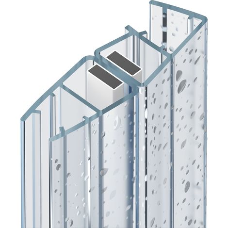 WITEN&NOCK Magnetdichtung für Dusche 200 cm Ein Paar für Duschkabine 90° Eckeinstieg mit Seitenwand Schiebetür Pendeltür Glasstärke 5 mm 6 mm (1/3)