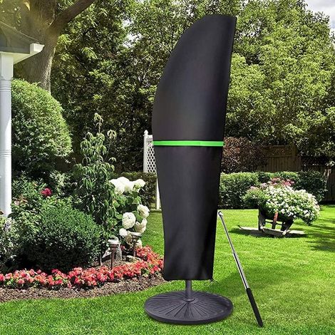 Protective Cover for Parasol with Pole and Cantilever Parasol 2 to 4 m Large Parasol Protection Against Weather, UV, Wind Outdoor for Cantilever Parasol 280 x 30/81/46 cm (1/5)