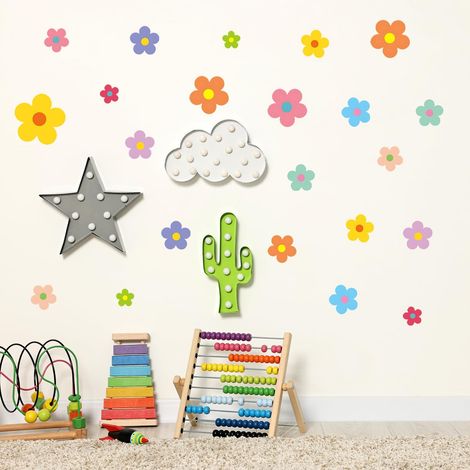 JSSEVN Wandaufkleber – Kleine bunte Blumen C17 – 20 x 30 x 9 Blatt – 1 Stück (1/5)