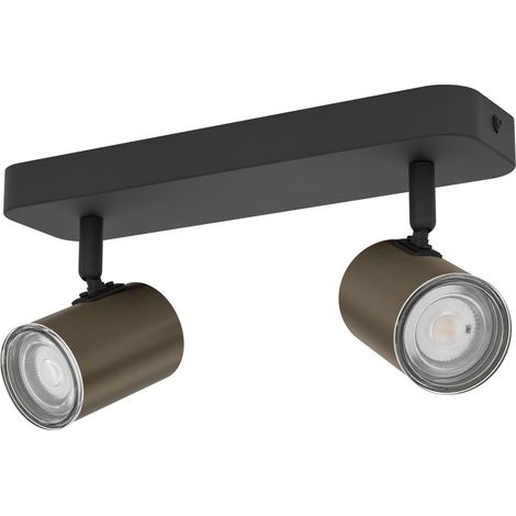 Spot Moderno Consuma 1 Acciaio Nero 2 Luci Gu10 Ip44 (1/2)