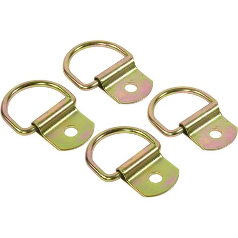 Lot de 4 Anneaux D'arrimage - Acier Zingué - Trou de Fixation Ø 10,5 mm - Boucle Ø 6 mm - Dimensions Intérieures 48 x 36 mm - Pour Remorque (1/5)
