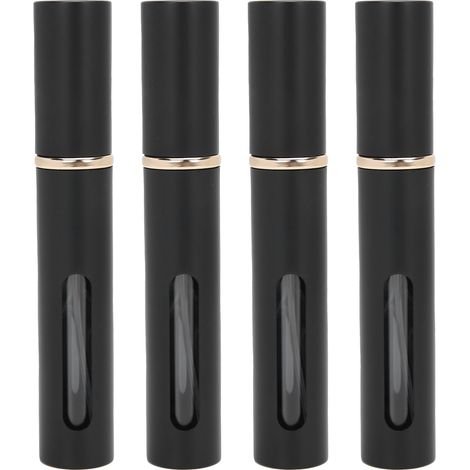 4 pièces Flacon Parfum Vide 10ml Portable en Verre Rechargeable Noir (1/5)