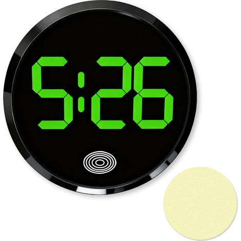 Sollbry Horloge de tableau de bord de voiture,horloge électronique,autocollante pour tableau de bord de voiture,horlogeélectronique de voiture,mini numérique (1/5)