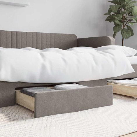 Cajones de cama 2 uds madera de ingeniería y tela gris taupe vidaXL