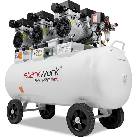 Starkwerk Flüsterkompressor Druckluftkompressor Kompressor Silent SW 477/8 Ölfrei